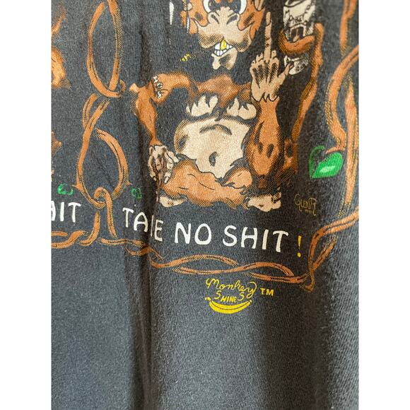 Vintage Rare Monkey Shirt See Hear Speak Take no Sh*t Single Stitch - Picture 3 of 5